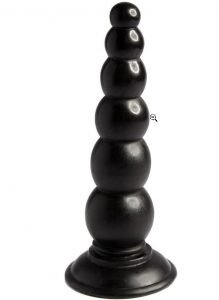 Beaded Black Anal Dildo with Suction Cup 
